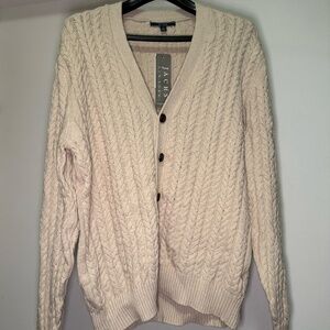 Jachs NY Ivory Cable Knit Cardigan